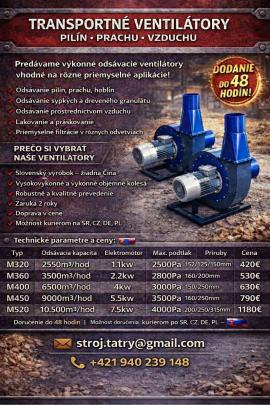 Dispositivo di aspirazione Transportné ventilátory  |  Essiccatoi, aria condizionata | Macchinari per la lavorazione del legno | Juraj polovka šneky výroba 