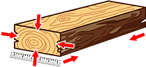 Calcolatore del ritiro del legno in base all’umidità