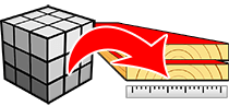 Calcolatore della superficie del legname segato in base a volume e dimensioni